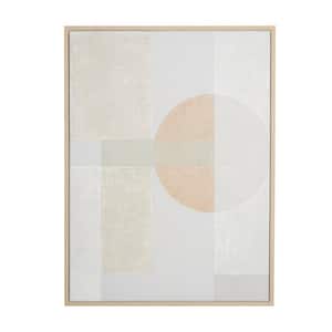 1- Panel Abstract Minimalist Mid Century Modern Framed Wall Art with Peach Accents 47 in. x 36 in.