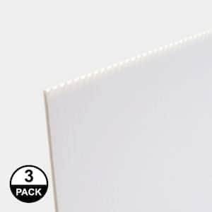 48 in. x 96 in. x 0.393 in. (10mm) White Corrugated Twinwall Plastic Sheet (3-Pack)