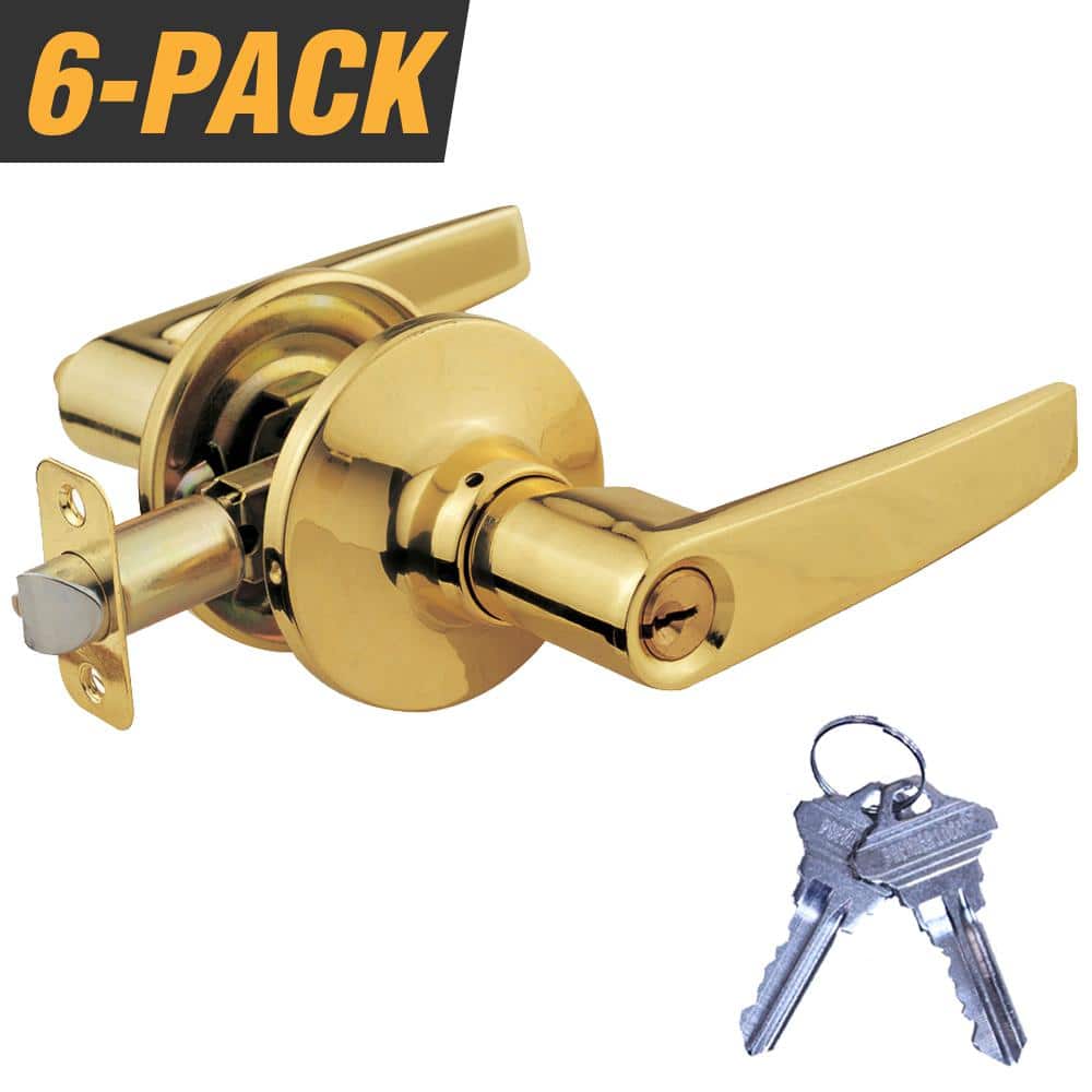 Premier Lock Brass Plated Light Commercial Duty Entry Door Handle Lock