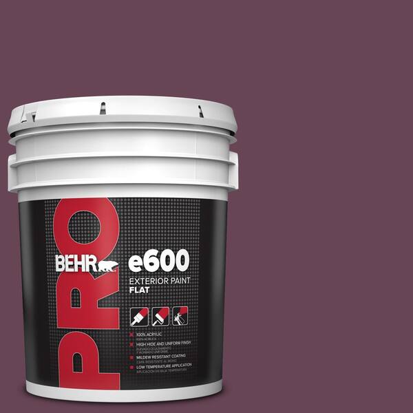 BEHR PRO 5 gal. #ICC-111 Plum Harvest Flat Exterior Paint
