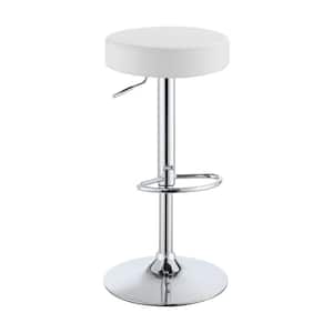 Classy 25.5 in. White Backless Adjustable Height Bar Stool