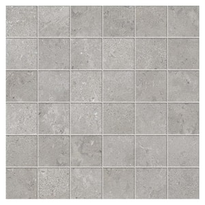 Provence Gray 11.65 in. x 11.65 in. Limestone Look Matte Porcelain Mosaic Floor and Wall Tile (0.96 sq. ft./Each)