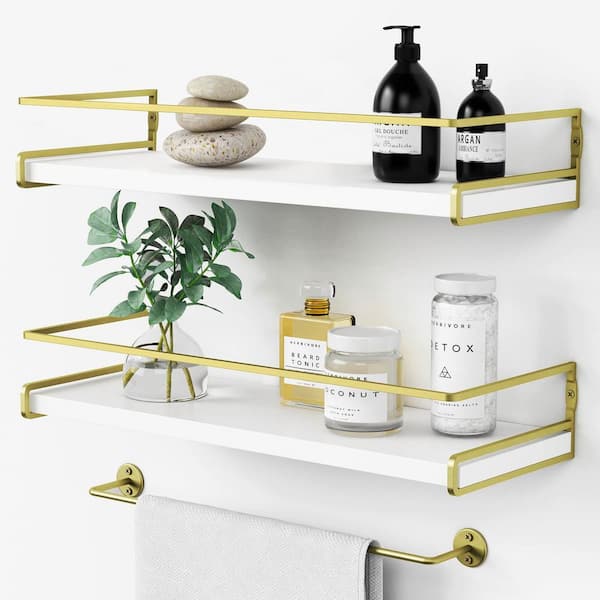 Unbranded 6 in. W x 16 in. D x 3 in. Solid Wood Floating Decorative Wall Shelf Set of 2