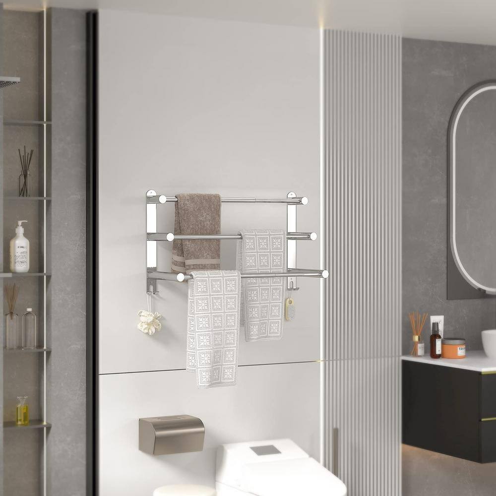 Adjustable Stainless Steel Wall Mounted 3-Tier Towel Rack