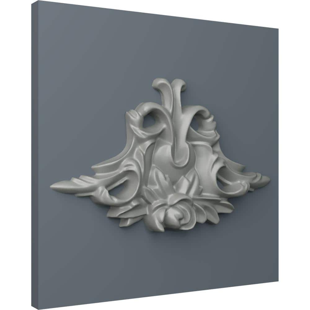 Gray Polyurethane Floral Center Onlay