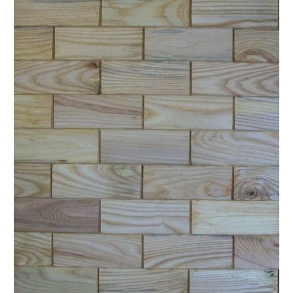 Rustix Woodbrix 3 in. x 8 in. Prefinished Ash Wooden Wall Tile