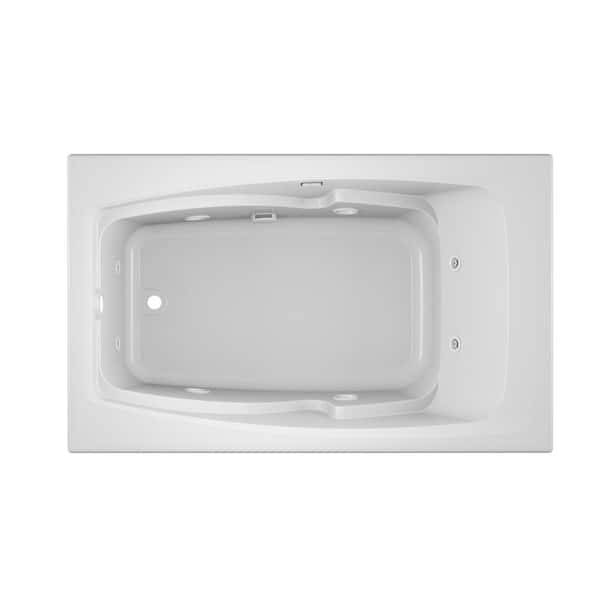 JACUZZI CETRA 60 in. x 36 in. Acrylic Rectangular Drop-In Left Drain Whirlpool Bathtub in White