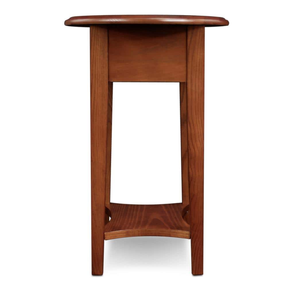 Elegant Round Medium Oak Side Table with Storage Drawer