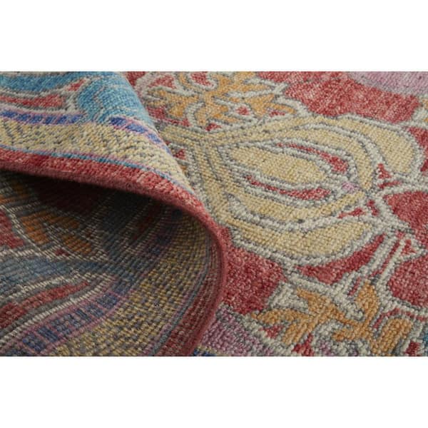 2 ft. x 8 ft. Blue, Red, Yellow Oriental Runner Rug