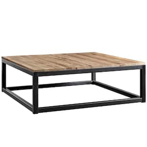 Attune 44 in. Brown/Black Large Rectangle Wood Coffee Table