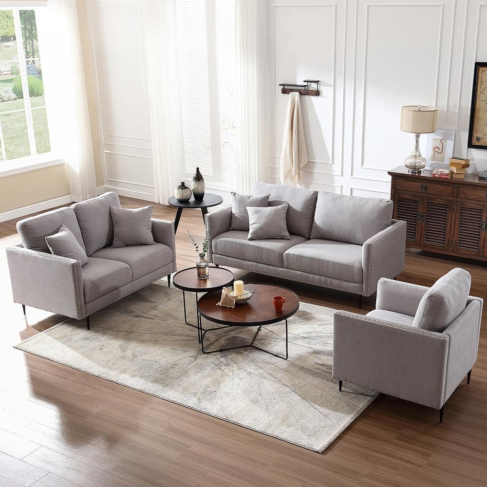 Morden Fort Modern Classic Couch 72 in. Straight Arm Velvet Upholstered ...