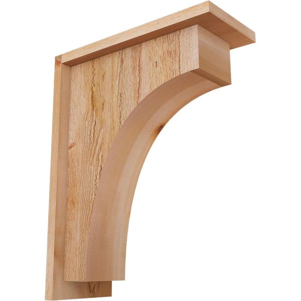 Ekena Millwork 6 in. x 14 in. x 18 in. Western Red Cedar Huntington Rough Sawn Corbel with Backplate