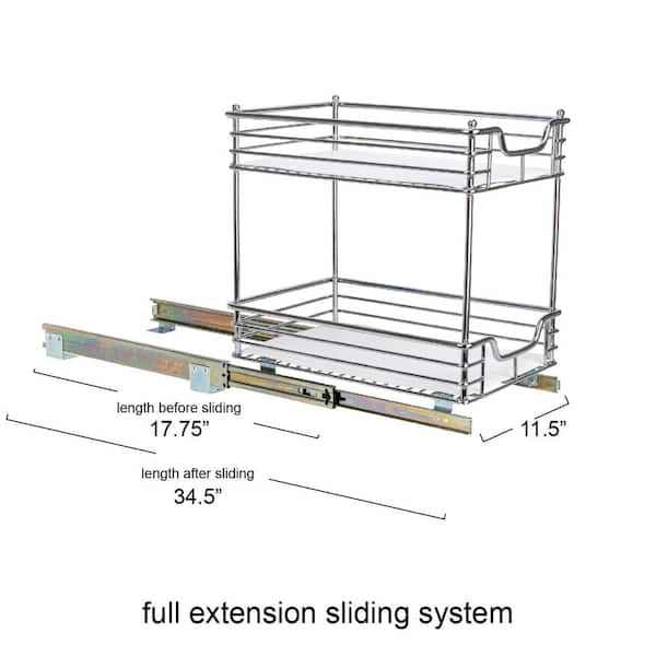 Household Essentials Glidez Standard 2-Tier Under Cabinet Sliding Organizer, Size: 11.5 in.