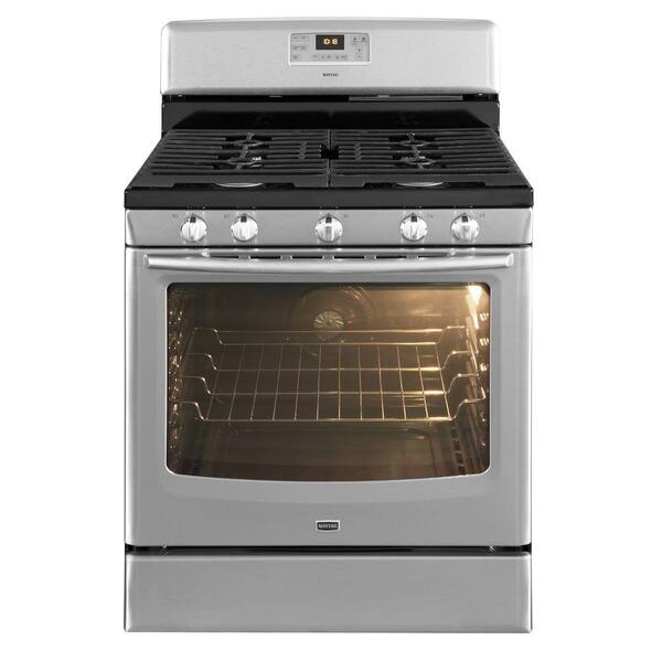 Maytag AquaLift 5.8 cu. ft. Gas Range with Self-Cleaning Convection Oven in Stainless Steel-DISCONTINUED