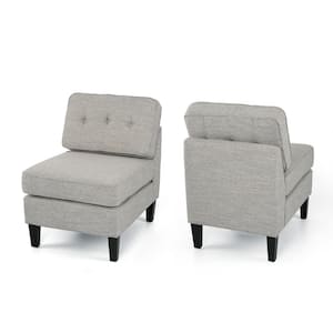 Doolittle Light Grey Fabric Upholstered Slipper Chair (Set of 2)