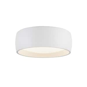 Savile 4 in. 1 Light 16-Watt White Integrated LED Flush Mount