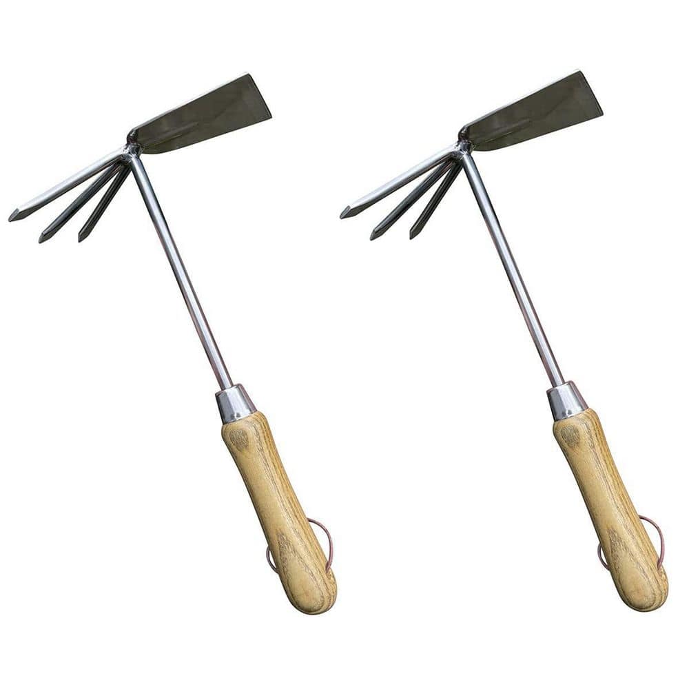 13 in. 3-Tine 100% Recycled Stainless Steel Hand Cultivator with Rust Resis