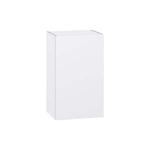 Fairhope Bright White Slab Assembled Wall Kitchen Cabinet with Full Height Door (18 in. W x 30 in. H x 14 in. D)