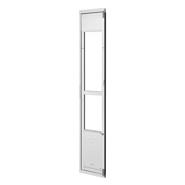16.25 in H x 10.25 in W Adjustable Sliding Glass Dog Door, Aluminum Frame Pet Doors 75 7/8in. to 80 11/16in.