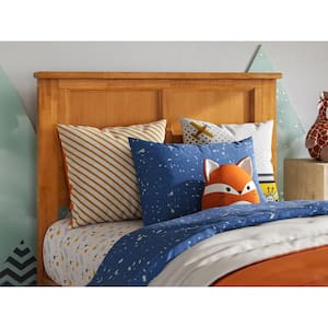 Madison Light Toffee Natural Bronze Twin Solid Wood Panel Headboard with Attachable Charger