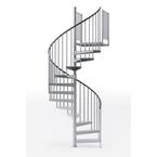 Reroute Galvanized Exterior 60in Diameter, Fits Height 93.5in - 104.5in, 2 36in Tall Platform Rails Spiral Staircase Kit