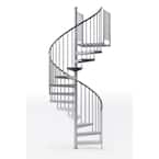 Reroute Galvanized Exterior 60 in. Diameter Spiral Staircase Kit, Fits Height 110.5 in. to 123.5 in.
