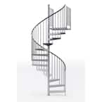 Reroute Galvanized Exterior 60 in. Diameter Spiral Staircase Kit, Fits Height 136 in. to 152 in.