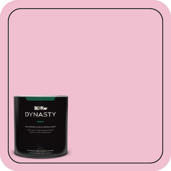 1 qt. #100B-4 Pink Chintz Semi-Gloss Enamel Interior Stain-Blocking Paint and Primer