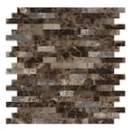 Bengal Brown 11.77 in. x 11.57 in. x 8 mm Stone Peel and Stick Wall Mosaic Tile (5.7 sq.ft./case)