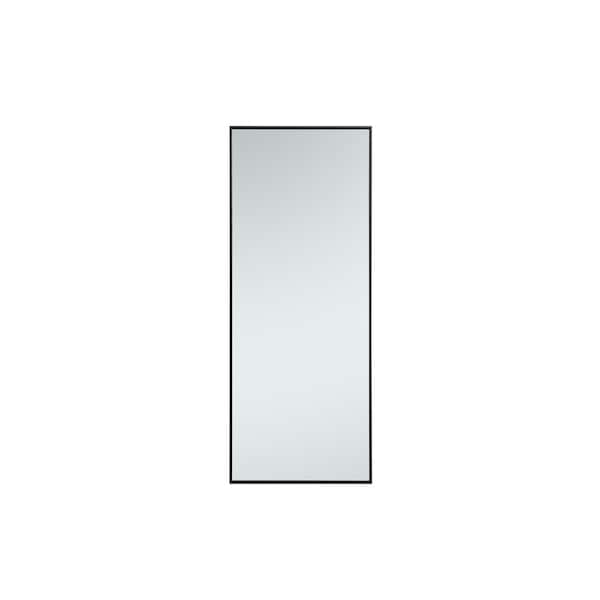 Unbranded Timeless Home 24 in. W x 60 in. H x Contemporary Metal Framed Rectangle Black Mirror