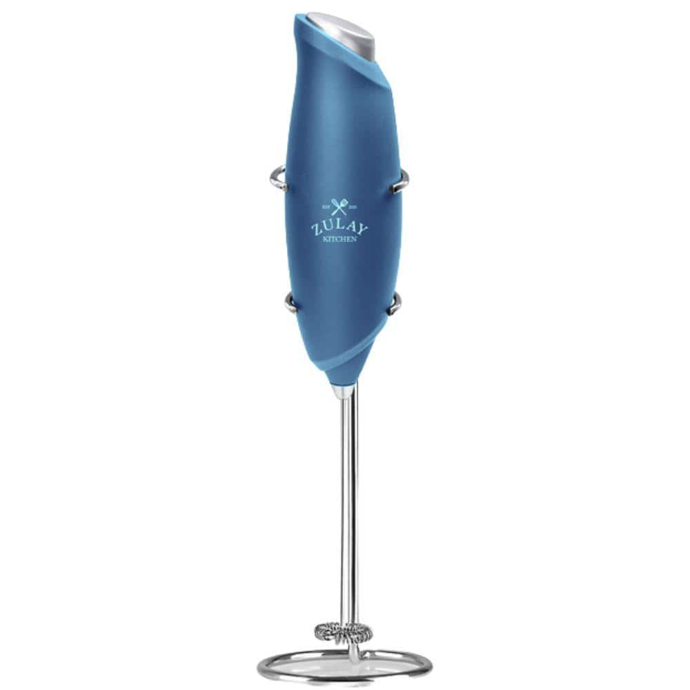 Zulay Kitchen 1-Touch Handheld Milk Frother - Metallic Blue