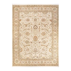 Mogul One-of-a-Kind Traditional Ivory 9 ft. 2 in. x 12 ft. 2 in. Oriental Area Rug