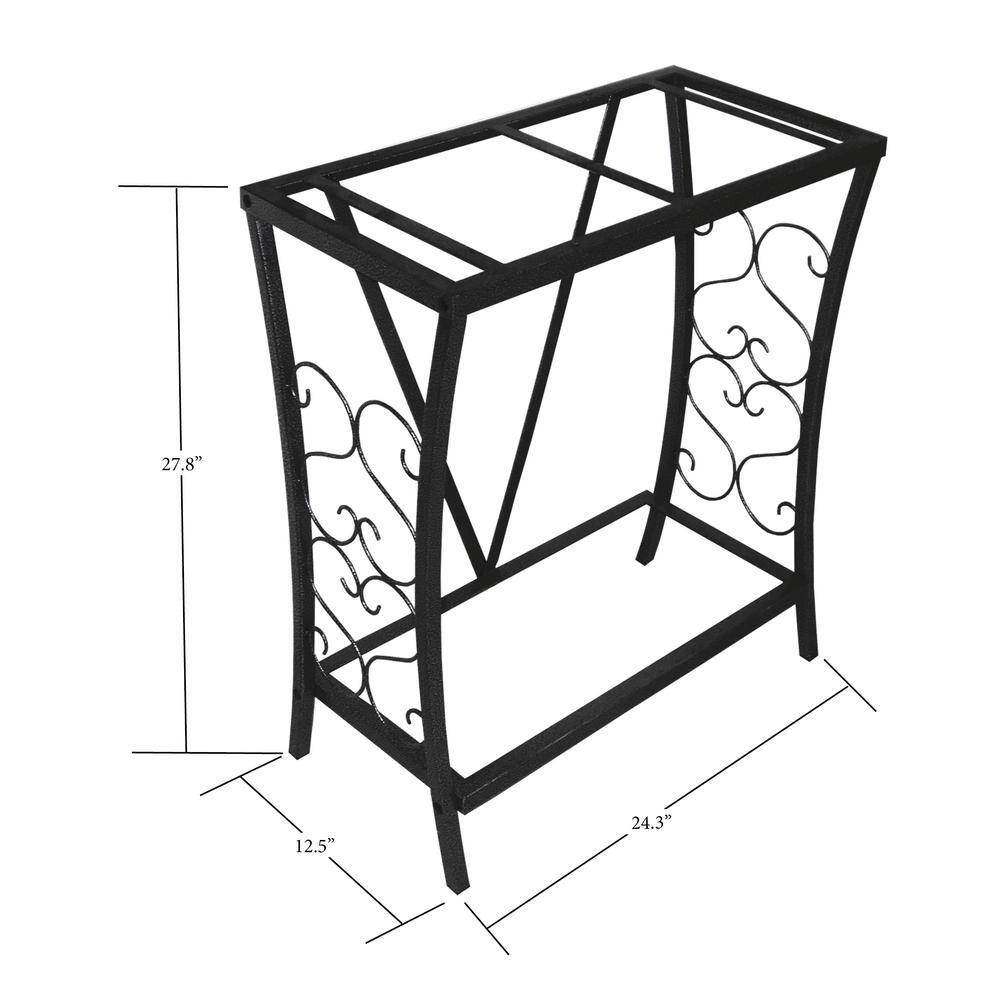 Black Steel Scrollwork Aquarium Stand for 20 Gallon Tanks