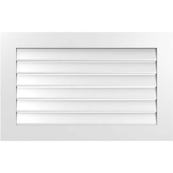 Ekena Millwork 38" x 24" Vertical Surface Mount PVC Gable Vent: Functional with Standard Frame
