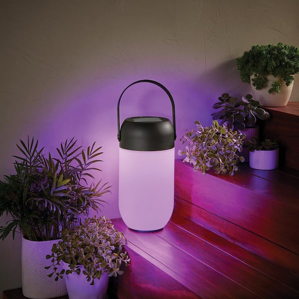 Hampton Bay Tarkio Matte Black Color Changing Integrated LED