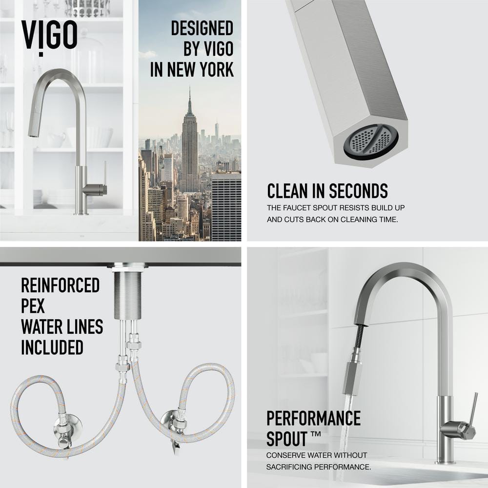 Hart 18" Stainless Steel Pull-Down Kitchen Faucet