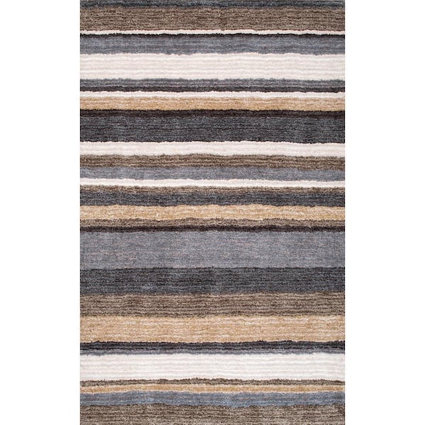 nuLOOM Drey Ombre Shag Beige Multi 8 ft. x 10 ft. Area Rug