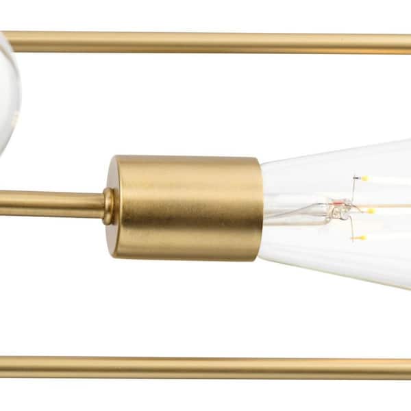 Progress Lighting Nombridge Collection 24 in. 4-Light Brushed Gold Chandelier for Breakfast Nook, Living Room and Great Room