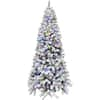 Fraser Hill Farm 10 ft. Pre-Lit Flocked Akaskan Pine Artificial ...