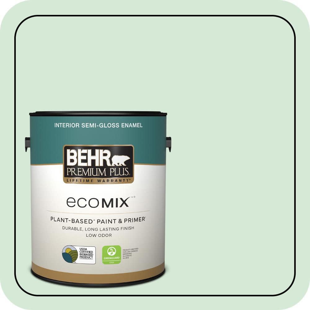 1 gal. #M410-1 Jade Mist Semi-Gloss Enamel EcoMix Plant-Based Interior Paint & Primer price history on PriceWatchPro
