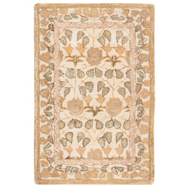 SAFAVIEH Anatolia Ivory 3 ft. x 5 ft. Border Floral Geometric Area Rug