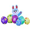 8 in. Sitting Easter Bunny with Flower Headband 3329 - The Home Depot