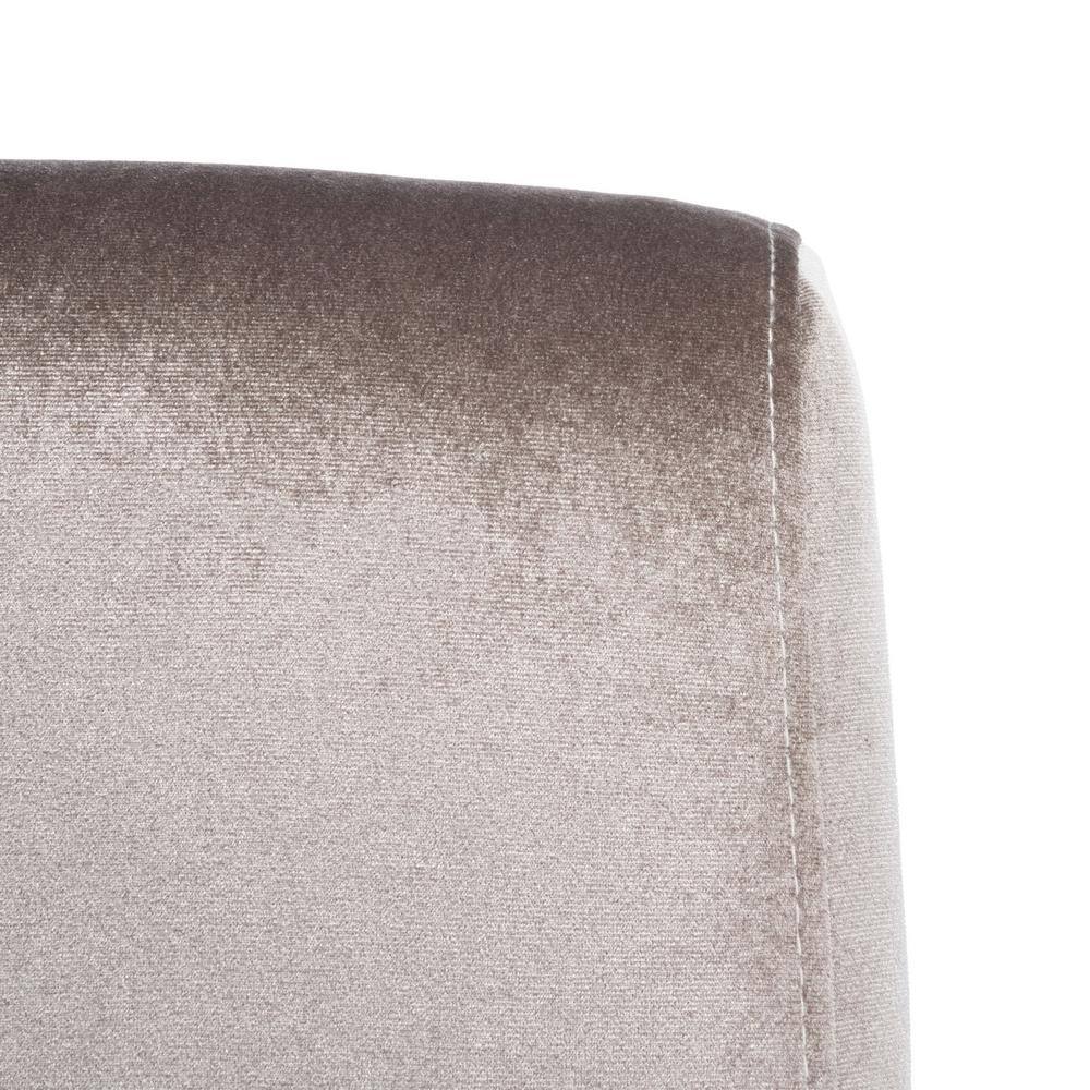 Romilly 32" Slipper Accent Chair in Gray Velvet and Gold Metal