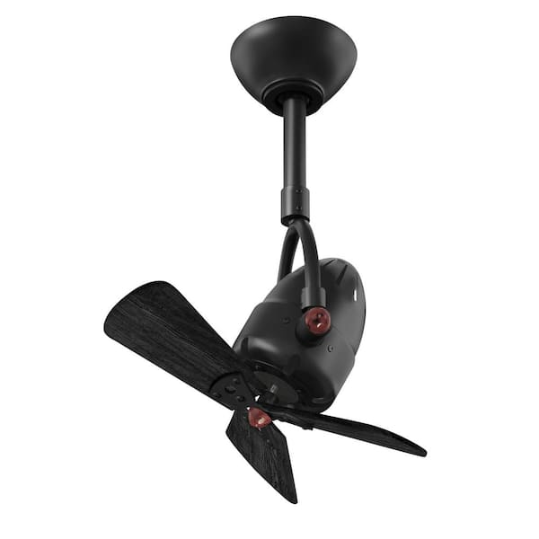 Matthews Fan Company Diane 16 in. Outdoor Black Ceiling Fan with Smart Remote Control Included and Downrod Included