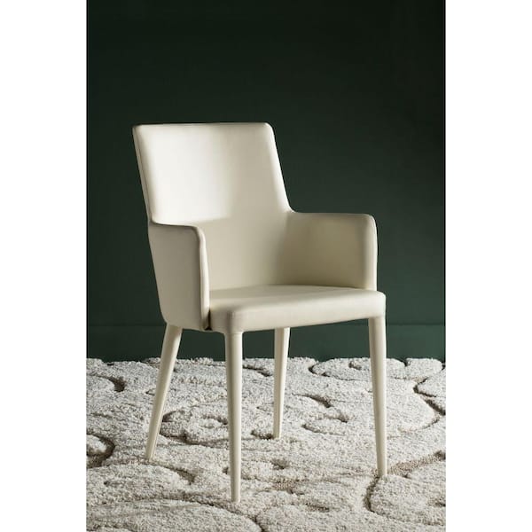 Safavieh Summerset Buttercream Bicast Leather Arm Chair