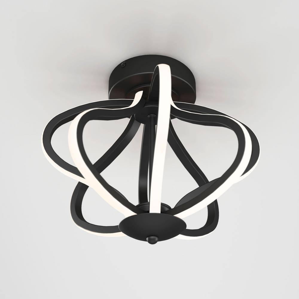 Meridian Modern Black LED Flush Mount Ceiling Light