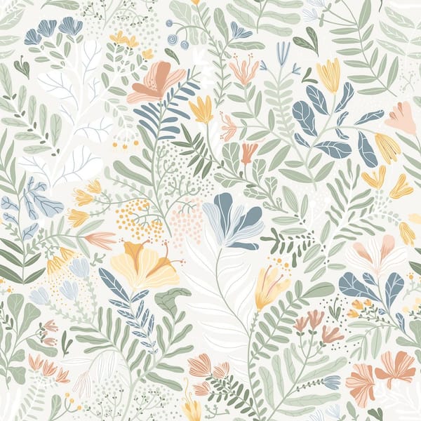 A-Street Prints Brittsommar Blue Woodland Floral Wallpaper Sample