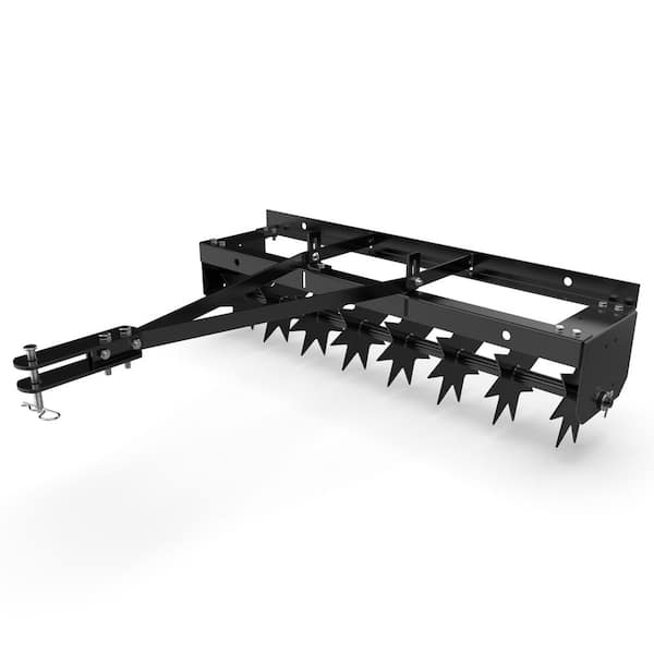 32 in. Heavy Duty Tow Behind Spike Aerator-Steel Spike Disk for Lawn Tractors, Universal Hitch Design