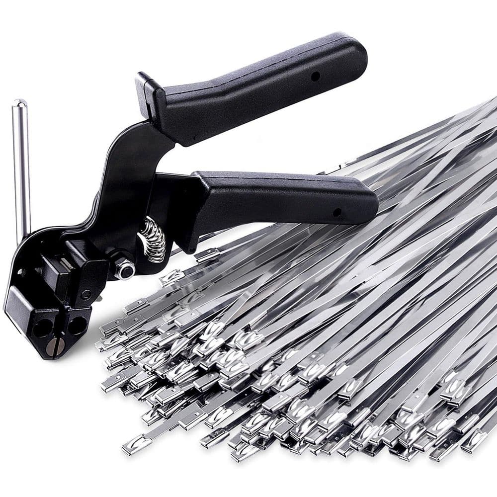 Laybus 1 in. x 0.8 ft. Stainless Steel Rebar Cable Tie Gun with