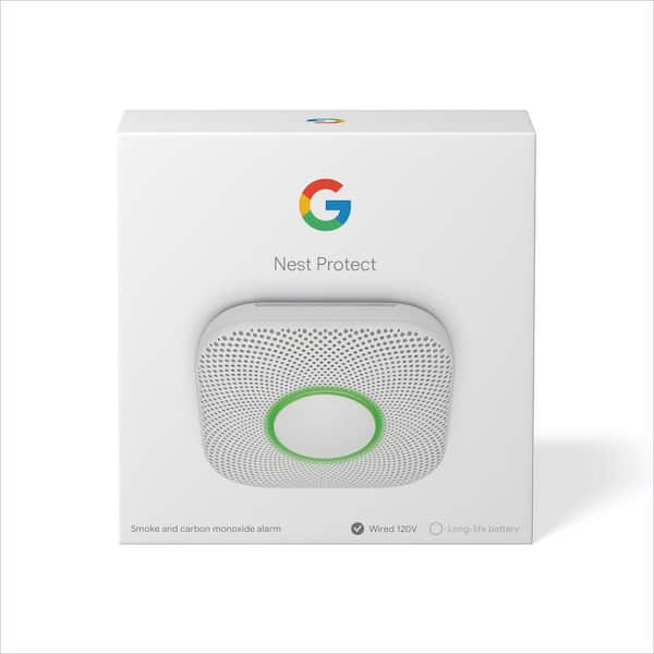 Google Nest Protect - Smoke Alarm and Carbon Monoxide Detector - Wired  S3003LWES - The Home Depot